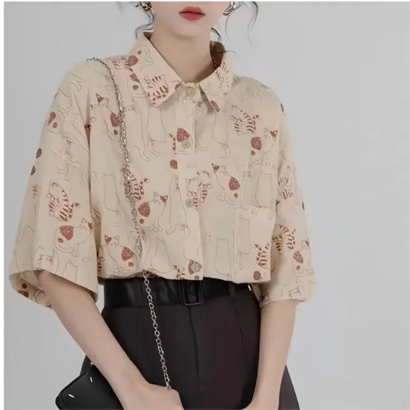 Shirts Women Corduroy Patch Po - Korean Lifestyle Student 评论和价格